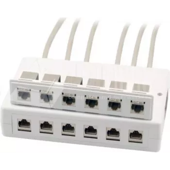 Cutie de suprafață Wirewin 2x 6 porturi pentru module keystone, gri, sistem keystone din plastic (125460)