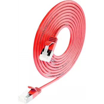 Cablu patch Light rotund Wirewin U/FTP Cat 6a roșu 0,1m subțire flexibil PoE PKW-LIGHT-STP-K6A 0.1 RT