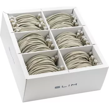Cablu patch Wirewin SLIM KAT6A 10 Gigabit Light, 0,5 m, U/FTP, Ø 3,8 mm, gri, pachet de 90 (SLIM-LS-K6A 0.5 90)