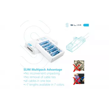 Cablu patch Ethernet subțire Wirewin SLIM-LS-K6A 2.0 60 Cat6A U/FTP, 2m, gri, pachet de 60