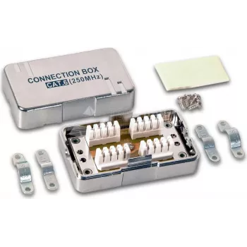 Priză de rețea ecranată Wirewin CB KAT6 STP, 2x RJ45, montaj de suprafață, gri