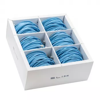 Cablu patch light Wirewin SLIM KAT6A 10 Gigabit, 1,0 m, U/FTP, Ø 3,8 mm, albastru, set de 90 buc. (SLIM-LS-K6A 1.0 BL 90)