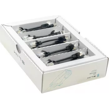 Cablu patch slim Wirewin SLIM-LS-K6A 0.1 BK 50, 10 Gigabit Cat6a U/FTP, 0,1 m, negru, set de 50 buc.
