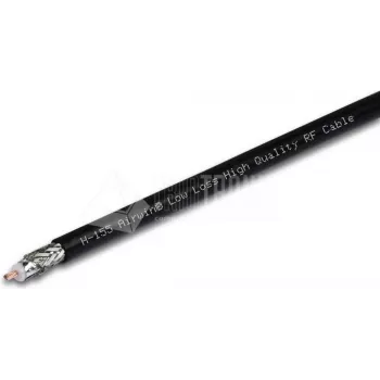 Cablu coaxial HF cu pierderi reduse H-155 Wirewin, 48 dB/100 m la 2,4 GHz, 50 Ohm, fără conectori