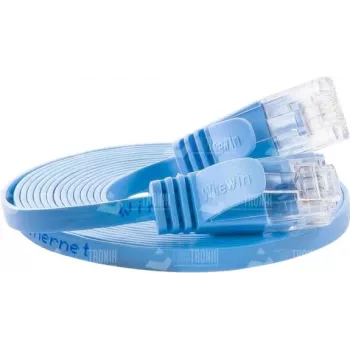 Cablu patch Ethernet slim Cat.6 U/UTP Wirewin, 0,15 m, albastru, PKW-SLIM-KAT6 0.15 BL
