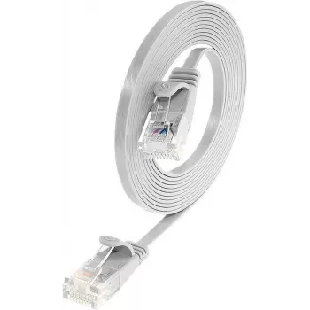 Cablu patch Ethernet slim Cat6 U/UTP Wirewin Triotronik PKW-SLIM-KAT6 1.5 WS, RJ-45 tată la tată, alb, 1,5 m