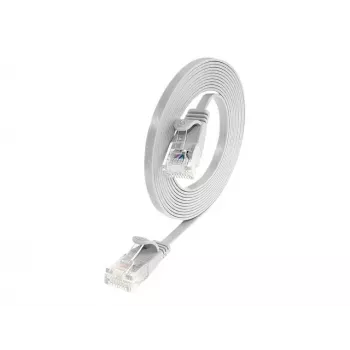 Cablu patch Ethernet slim Cat6 U/UTP Wirewin Triotronik PKW-SLIM-KAT6 1.5 WS, RJ-45 tată la tată, alb, 1,5 m