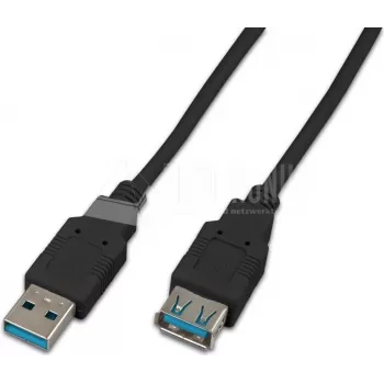 Cablu prelungitor USB 3.2 Gen 1 Wirewin USB 3.0 A-A MF 0.5 SW, 0,5 m, negru