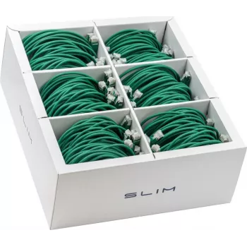 Cablu patch slim Wirewin SLIM-LS-K6A 0.5 GN 90 Cat6A U/FTP, 0,5 m, verde, set de 90