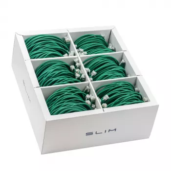 Cablu patch Ethernet slim Wirewin Cat6A U/FTP, 1 m, verde, set de 90 SLIM-LS-K6A 1.0 GN 90