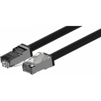 Wirewin Outdoor CAT6A S/FTP Patch Cable, 5m, Black, PUR Jacket, Anti-UV PKW-OUT-SF-K6A-PUR 5.0