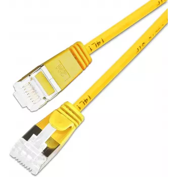 Cablu patch subțire Wirewin SLIM KAT6A 10 Gigabit, 1,0m, U/FTP, Ø 3,8mm, galben, pachet de 90, ecranat (SLIM-LS-K6A 1.0 YE 90)