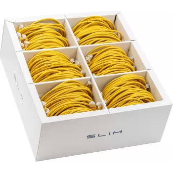 Wirewin SLIM-LS-K6A 2.0 YE 60 - Cat6A U/FTP Slim Ethernet Patch Cable, 2m, Yellow, 60-Pack