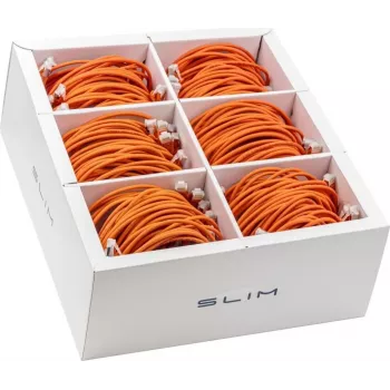 Wirewin SLIM-LS-K6A 0.5 OR 90 Cat.6A U/FTP Slim Patch Cable, 0.5m, Orange, 90-Pack