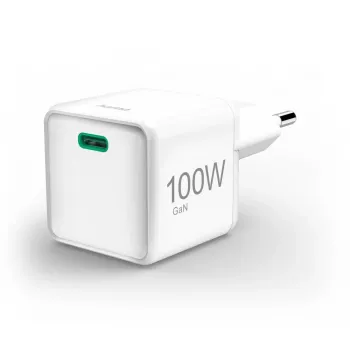 Încărcător Hama GaN USB-C Super-Mini, PD 100 W, alb 00201942