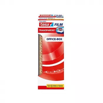 Bandă de ambalare transparentă Tesa 57402 Office Box, 33 m x 12 mm, 12 role