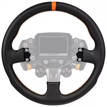Volan Simagic ZS-330RR din piele, 330mm, cusături roșii, fără butuc