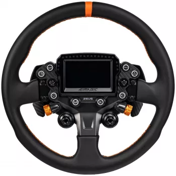 Volan Simagic ZS-330RR din piele, 330mm, cusături roșii, fără butuc