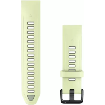 Curea de ceas Garmin QuickFit 20 mm din silicon, Lemon/Willow Green, 010-14506-01