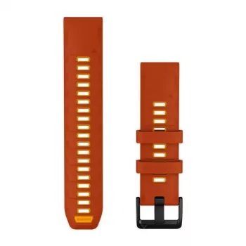 Curea de ceas Garmin QuickFit 22 din silicon, Autumn Orange/Spark Orange
