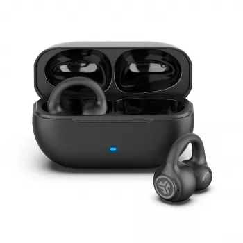 Căști true wireless JLab Flex Open Air Clip, Bluetooth 5.3, autonomie totală 32h, IP55, negre