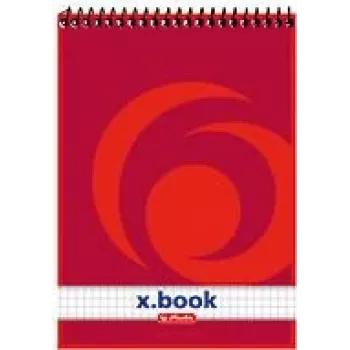Caiet cu spirală herlitz x.book A5 cu pătrățele roșu - 50 file, 110536