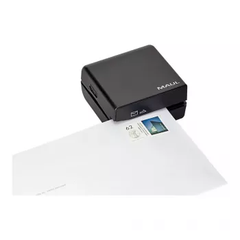 Deschizător electric de scrisori MAUL, cu baterii, negru, roți de tăiere din oțel inoxidabil, carcasă din plastic (75618-90)