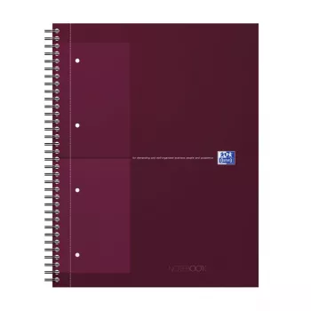 Caiet Oxford International Collegeblock, DIN A4+, cu pătrățele, copertă cartonată, legare cu spirală, 80 file, negru 400191241
