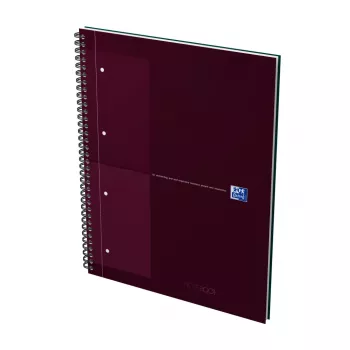 Caiet Oxford International Collegeblock, DIN A4+, cu pătrățele, copertă cartonată, legare cu spirală, 80 file, negru 400191241