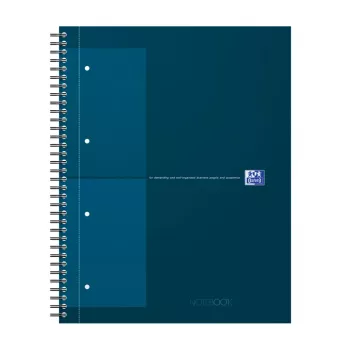 Caiet Oxford International Collegeblock, DIN A4+, cu pătrățele, copertă cartonată, legare cu spirală, 80 file, 1 bucată 400191243