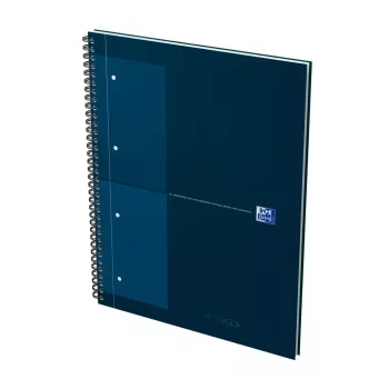 Caiet Oxford International Collegeblock, DIN A4+, cu pătrățele, copertă cartonată, legare cu spirală, 80 file, 1 bucată 400191243