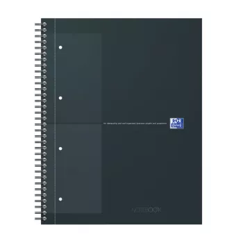 Caiet Oxford International Collegeblock, DIN A4+, cu pătrățele, copertă cartonată, legare cu spirală, 80 file, compatibil SCRIBZEE 400191148