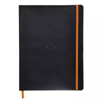 Caiet RHODIA RHODIARAMA B5 liniat negru imitație piele 80 file 117502C