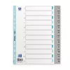 Intercalare din plastic Oxford A4, 12 părți, numerotate 1-12, gri, PP 0,12 mm, perforare euro 400033989