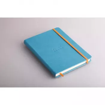 Caiet RHODIA RHODIARAMA A5 liniat, copertă rigidă din imitație piele turcoaz, 96 file 118747C
