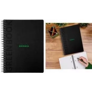 Bloc notes RHODIA GREENBOOK College A4+ liniat negru (80 file) 119923C