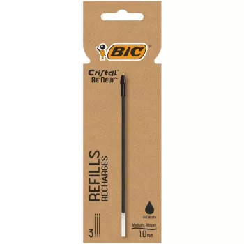 Rezervă pix BIC Cristal RE'NEW, negru, fin 0,32 mm, 1 bucată 503839
