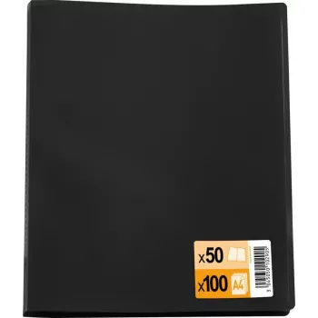 Mapă de prezentare ELBA DIN A4 Standard, 50 de buzunare, neagră, PP 0,3 mm 32041009