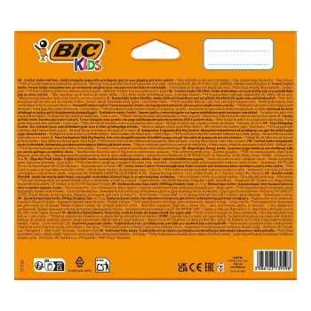 Carioci BIC KIDS Comfort Jumbo, culori asortate, set de 12, vârf 1,4 mm, lavabile 517250