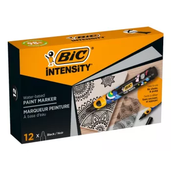 Marker permanent BIC Intensity, vârf rotund, negru, 1,5-2,3 mm, 1 bucată (5274771)
