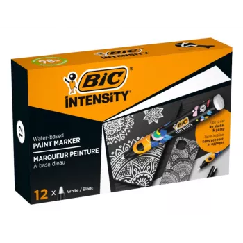 Marker permanent BIC Intensity, alb, vârf rotund, 1,5-2,3 mm, 1 bucată, 98% reciclat 5274251