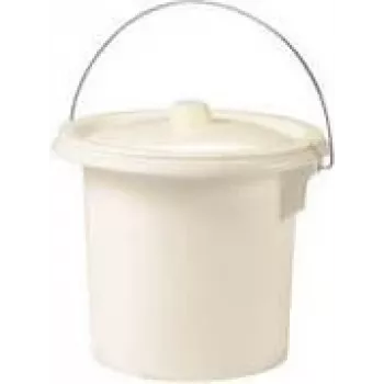 EDA Hygiene Bucket with Metal Handle, 11.5 Litre, Cream, Robust Plastic, Diameter 340 mm, Height 270 mm, 1 Piece 019486 BE. CR S