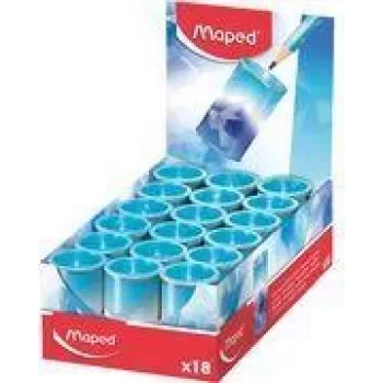 Ascuțitoare de creion metalică Maped ARCTIC cu recipient pentru așchii, cutie de prezentare cu 18 bucăți 046025