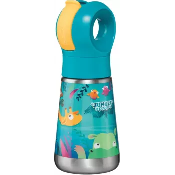 Maped PICNIK Insulated Drinking Bottle Jungle Fever 350 ml Stainless Steel Turquoise with Straw