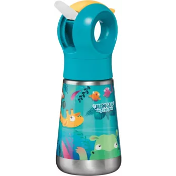 Maped PICNIK Insulated Drinking Bottle Jungle Fever 350 ml Stainless Steel Turquoise with Straw