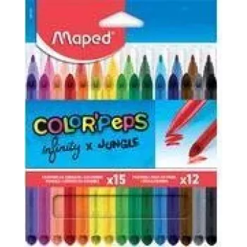 Maped INFINITY & COLOR'PEPS Combination Art Set, 27 Pieces, Assorted Colours, Cardboard Case 984744