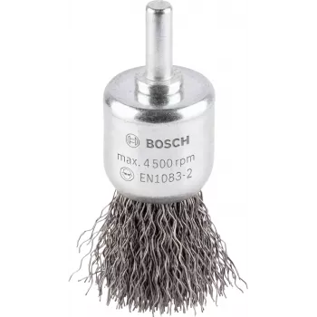 Perie de sârmă cu tijă Bosch 1 609 200 269, oțel ondulat, 25 mm, tijă 6 mm