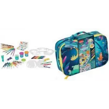 Set de artă creativă Maped Jungle Fever cu 54 de piese în cutie de transport 907059