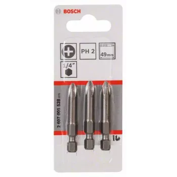 Set de biți de șurubelniță Bosch Professional Extra Hard Phillips PH2 49 mm, pachet de 3 2607001528