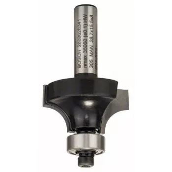 Freza de rotunjire Bosch Expert for Wood cu coadă de 8 mm, R1 8 mm, lungime de tăiere 15,5 mm, lungime totală 53 mm 2608628341